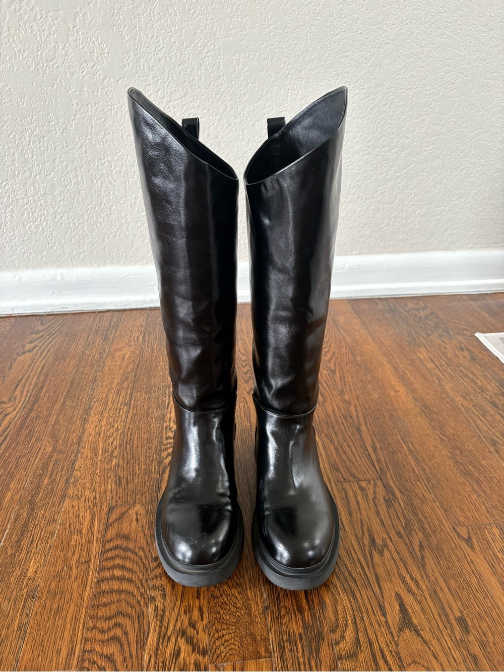 Women's Black Riding Leather Boots